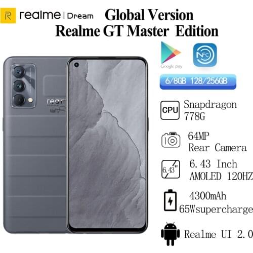Global Version Realme GT Master 5G Smartphone Snapdragon778G 64MPCamera 6.43'' 65W FastCharge 120Hz Super AMOLED 4300mAh OTA NFC