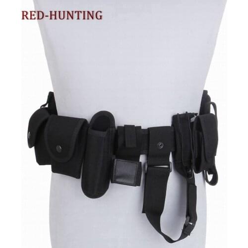 Tactical Police Duty Belt Multifunctional Security Military Training Polices Guard Utility Kit Duty Combat Belt with 10 Pouches