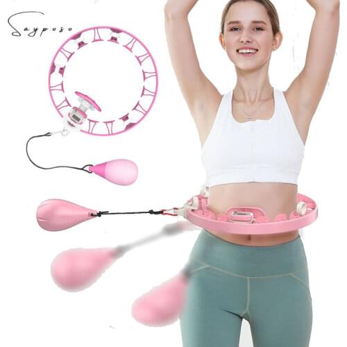 Sayposo Smart Counting Sports Hoop Detachable Adjustable Home Training Burning Fat Thin Weight Loss Gym Fitness Equipment
