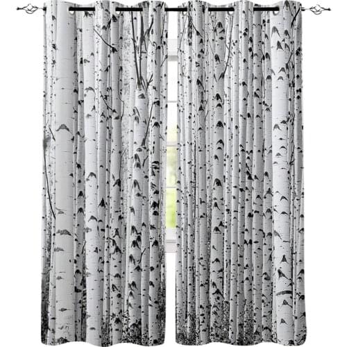 White Birch Window Curtains Living Room Curtain Home Decor
