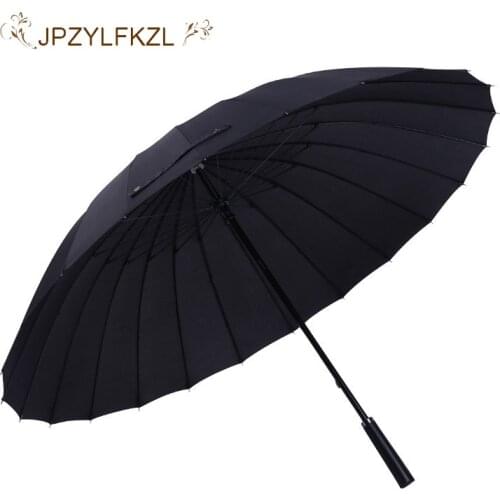 JPZYLFKZL Hot Sale Brand Rain Umbrella Men Quality 24K Strong Windproof Glassfiber Frame Long Handle Umbrella Womens Parapluie