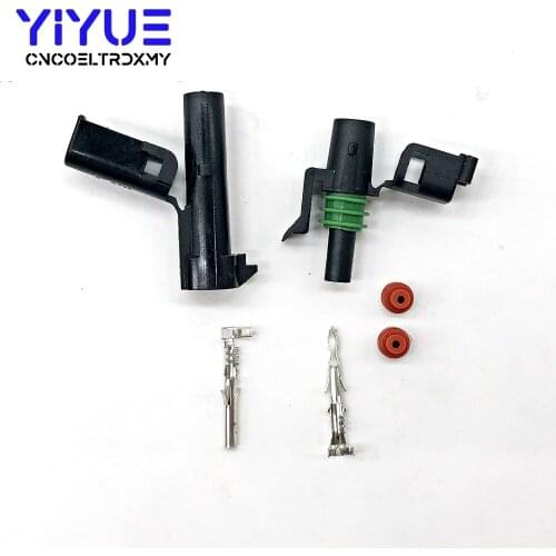 10 Set 1 Pin 12010996 12015791 Female Male Weather Pack Electrical Wire 2.5 Connector Plug Sealed Wiring Automobile Connectors