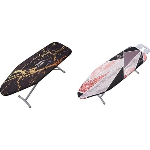 2pc 140X50CM Fabric Marbling Ironing Board Cover Protective Press Iron Folding 1 & 4