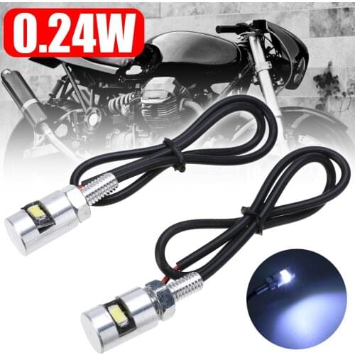 2pcs/set Chrome Car Motorcycle License Plate Screw Bolt Light Bulb Lamp Universal Moto DC12V 0.24W White SMD LED 17*12*12mm