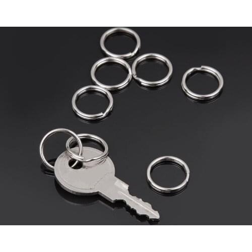 30pcs 15mm Key Ring Stainless Steel Split Keychain EDC Round Loop Hoop Buckle