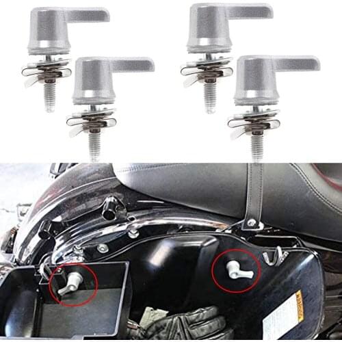 4 PCS Motorcycle Saddlebag Lever Lock Bolts + Nuts Mounting Kit For Harley Touring Road King Street Glide Electra Glide Classic