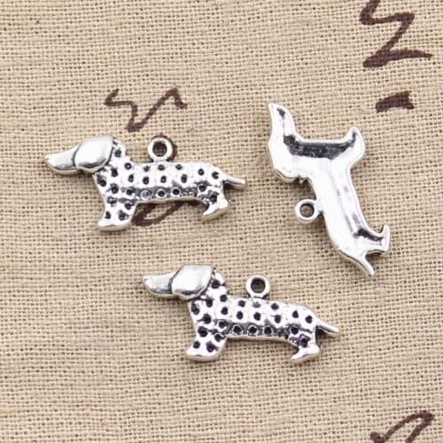 8pcs Charms Dog Dachshund 13x28mm Antique Tibetan Silver Color Pendant Findings Accessories DIY Vintage Choker Handmade Jewelry