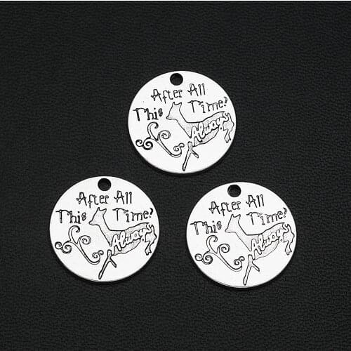 8pcs/Lots 20mm Antique Silver Plated After All This Time Charm Alloy Metal Deer Pendants For Diy Jewelry Making Accessories