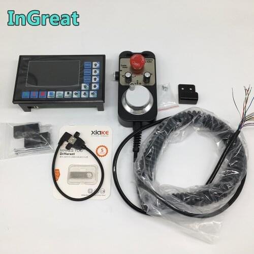 Offline Motion Controller CNC 3/4 Axis G Code Mach3 USB Interface System + MPG Hand Wheel for Stepper Servo Motor Milling Router