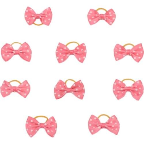 10/20pcs Dog Bows Polka Dots Watermelon Red Ribbon Bowknots Yorkshire Dogs Hair Grooming Accessories evcil hayvan malzemeleri