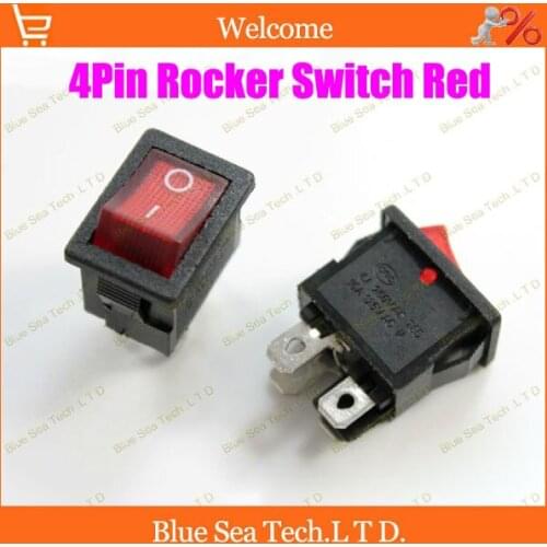 Free Shipping 20pcs light light OFF/ON 4Pin Boat Car Rocker Switch KCD1-104N 6A/250V 10A/125V