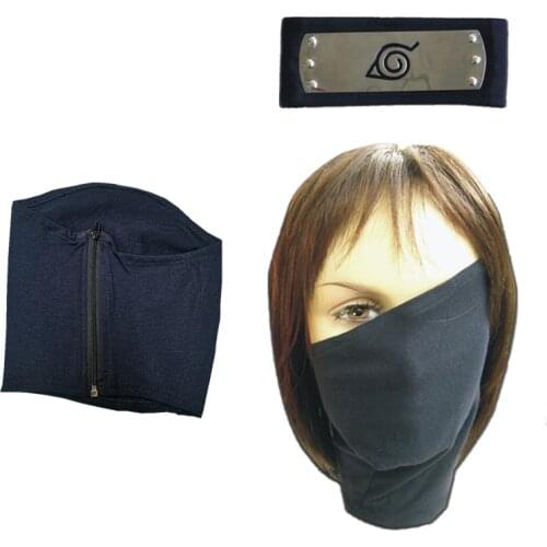 Anime cosplay Naruto Hatake Kakashi Mask and Headband Cosplay Accessory Halloween