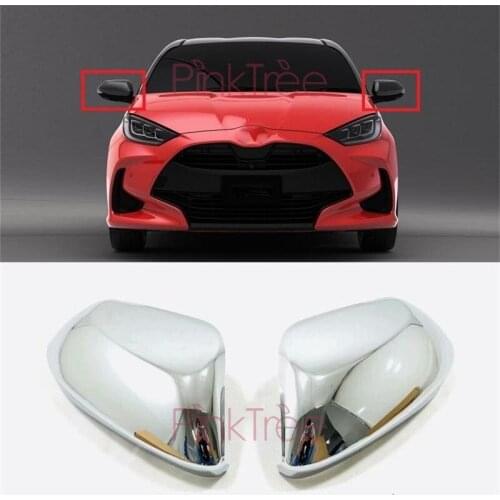 Side Door Rearview Mirror Frame Cover Trim ABS Chrome Decoration For Toyota Yaris 2020 2021 Car Styling Accessories