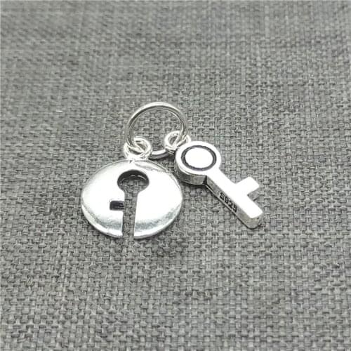 925 Sterling Silver Lock and Key Charms for Bracelet Necklace