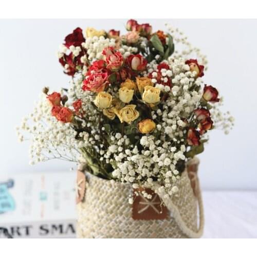 Dried Flower Bouquet Art DIY Manual Dried Plants Arrangement Collocation Props Gypsophila Decoration Hogar Moderno