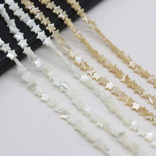 Natural Shell Seawater Five-pointed Star Beads Yellow White Cute Childlike Handmade DIY Bracelet Necklace Jewelry bead for Women