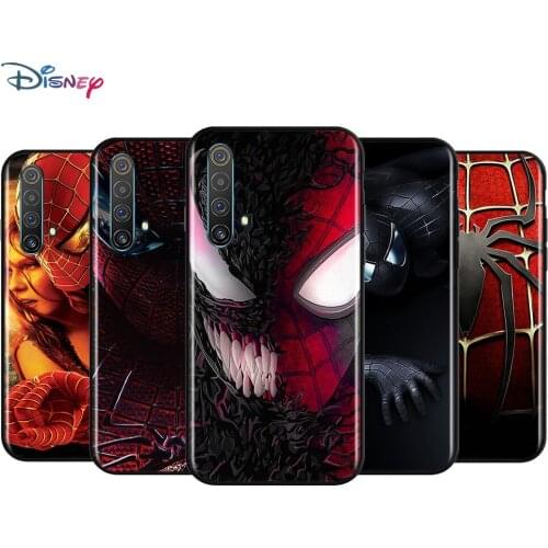 Silicone Black Cover Cool Spider-Man For Realme 2 3 3i 5 5S 5i 6 6i 6S 7 Global X7 Pro 5G Phone Case Shell