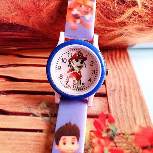Cartoons Paw patrol Childrens watch Chase Marshall Skye Rocky Rubble Leather quartz watch Gifts for children Relogio Infantil