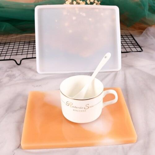 DIY Crystal Drop Silicone Mud Pressing Board Set Table Homemade Silica Gel Mold Rectangular Mirror Jewelry Coaster Drop Mold