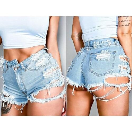 Summer Clothes Jean Shorts Women Fashion Fringed Irregular, Ripped Denim Shorts Sexy Stretch Denim Hot Pants Shorts Джинсы шорт