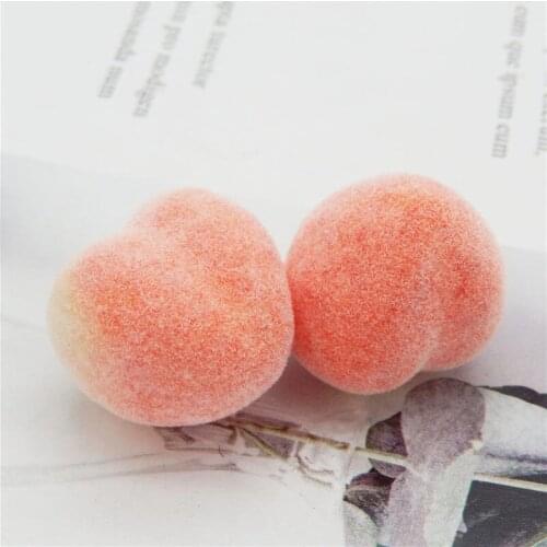 Julie Wang 10PCS Peach Charms Foamed Plastic Peach Artificial Fruit Earrings Jewelry Making Accessory Table Props Home Decor