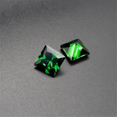 Emerald Princess Cut Gemstone Square Faceted Medium Green Emerald Gem Multiple Sizes to Choose GE42