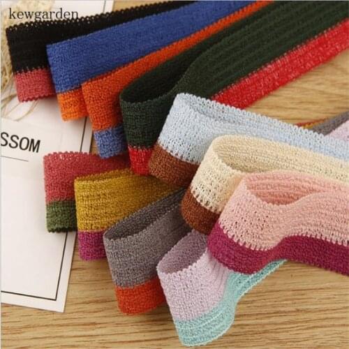 Kewgarden Stripe Cotton Linen Ribbon 1.5" 1" 10mm 40mm 25mm DIY Bowknot Accessories Handmade Tape Satin Ribbons Webbing 10 Yards