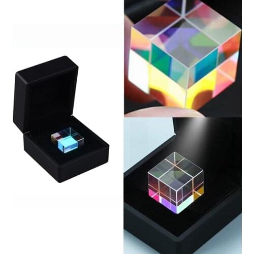 Condenser Prism with Light Box Color Prism Square Prism Optical Glass Lens Experimental Instrument