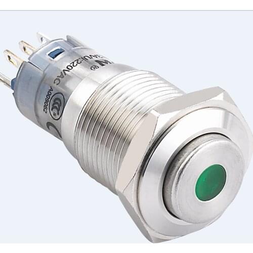 Hot !) 16mm Dot illuminated Latching push button switch(PM162H-11ZD/B/12V/S,CE,ROHS)