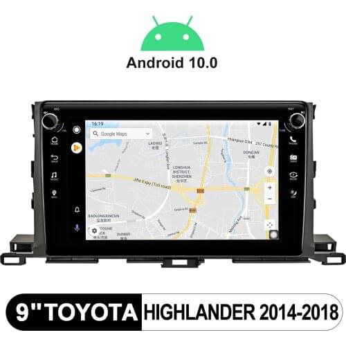 Radio Tape Recorder 1 din Android 10 Car Stereo 9 Inch Car Multimedia Player Autoradio Carplay For Toyota Highlander 2014-2018