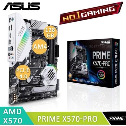 Asus PRIME X570-PRO Motherboard DDR4 128GB PCI-E 4.0 M.2 SSD RGB CrossFireX AMD Ryzen Desktop USB3.2 AMD X570 Placa-Mãe AM4 ATX