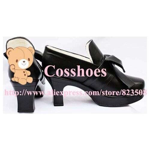 Custom made black Ciel shoes boots from black butler Kuroshitsuji Cosplay