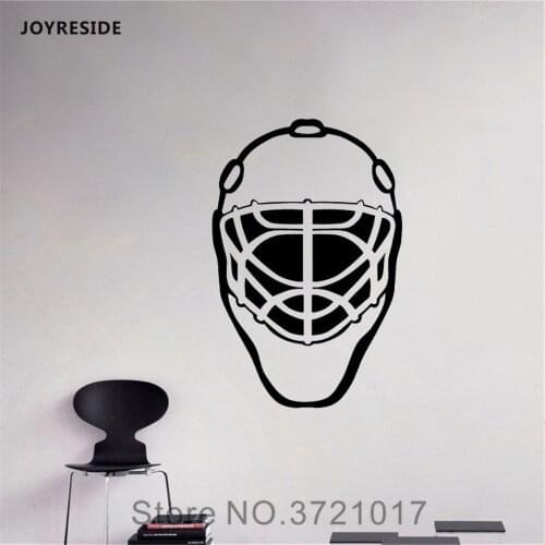 JOYRESIDE Goalie Mask Wall Hockey Game Man Decals Vinyl Sticker Living Room Playroom Bedroom Interior Decoration Art Mural A1589