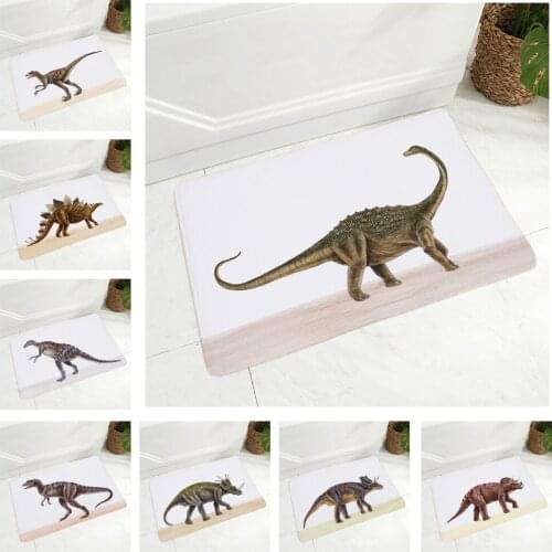 Jurassic Dinosaur Non-Slip Super Soft Flannel 40x60cm Rug Decor Cartoon Wild Animal Floor Door Mat for Hallway Children Room