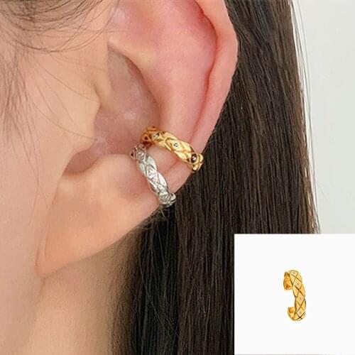 2021 New Punk Rock Golden Clip-on Earrings Pierced Fashion Earrings Personalized Cartilage Earrings Ladies Party Jewelry
