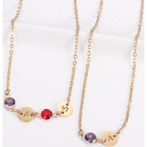 Custom Letter Alphabet Initial Necklace For Women Stainless Steel Chain Jewelry Couple Best Friend Gift Hollow Out Disc Pendant