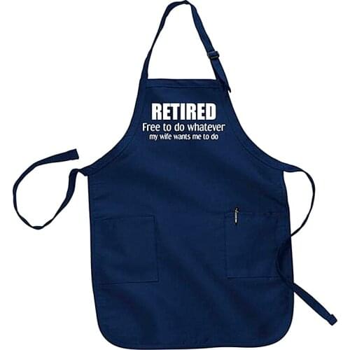 Customized retirement life easy funny apron,personalized fathers day mens kitchen gift,super chef barbecue cooking weapon gift
