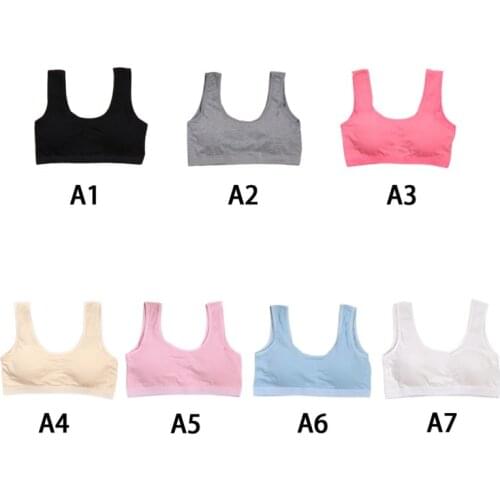 Teenager Children Bra Girls Underwear Clothes Cotton Teenager Sports Bra with Breast Pad Puberty Girl training Bra Children Unde