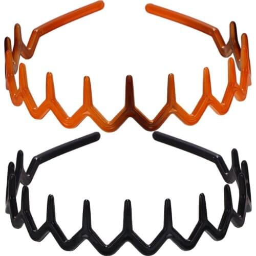 Men Women Unisex Hair Comb Zigzag Band Notched Headband Sport Headband Hairband Fashion Anti-slip Hairband For Face Washing