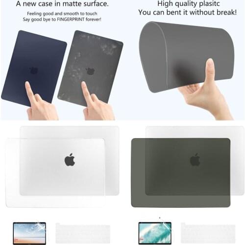 Transparent matte Case Laptop Case for Apple MacBook Air Pro 13 2020 Case A1932 A1466 A1706 A2337 A2338 M1 Cover with Touch Bar