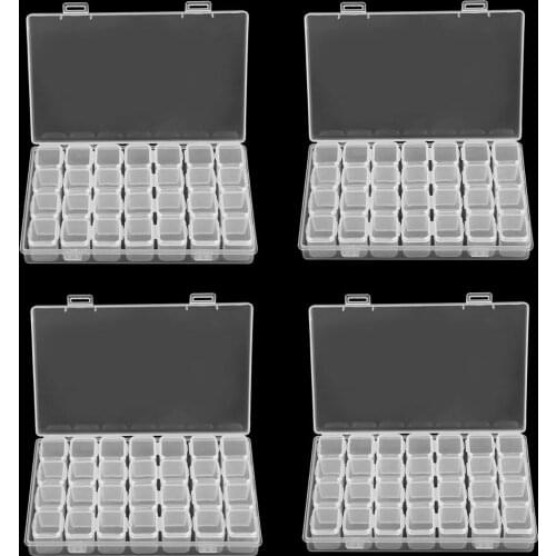 28 Grids Separate Slots Empty Storage Box Clear Nail Art Rhinestones diamond painting Tools Beads Display Storage Case Organizer