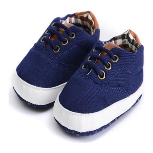 Pudcoco Newborn Baby Boys Shoes High Quality Soft Sole Pram Canvas Shoes Trainers Newborn to 18 Months Pleased