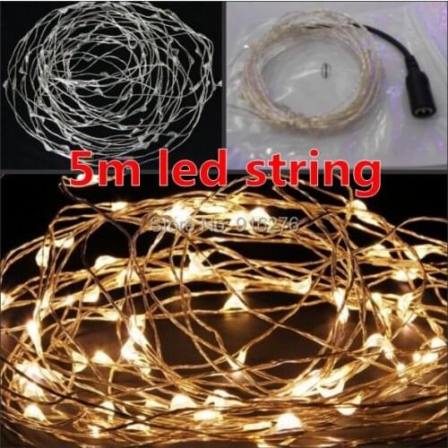 16.4ft 5m Sliver Wire warm white RGB purple cristmas LED String xmas Fairy Lights 12V christmas decoration outdoor New Year