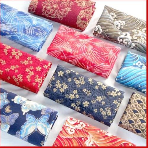 SMTA Cotton Fabric The Cloth Patchwork Fabrics By The Meter Tulle Patchwork Accessories Gilding Cotton Cloth 50*150cm