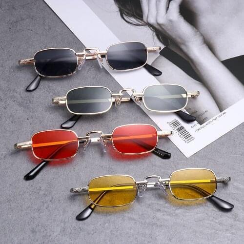 Small Vintage Rectangle Sunglasses Punk Metal Frame Sun Glasses UV400 Protection Sunglasses Retro Men Women Goggles Eyewear
