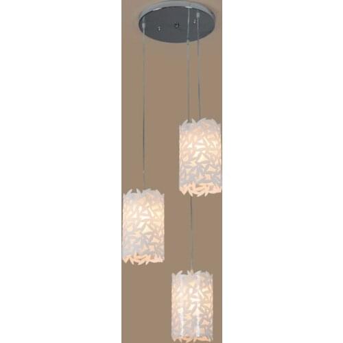 Modern Acrylic Hanging Light E27 Bulb Creative 3 Heads Metal Pendant Lamps For Restaurant Porch Bedroom Lighting Fixtures PL527