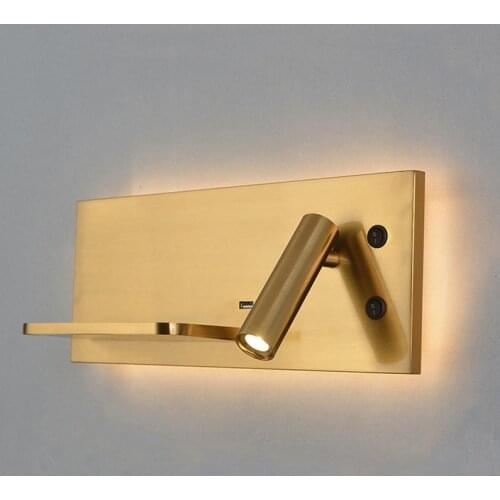 Modern Wall Lamp Bedroom Lamp LED Mobile Phone Wireless Charger Shelf Headboard Bedroom Reading Loft Room USB Led Wall Light