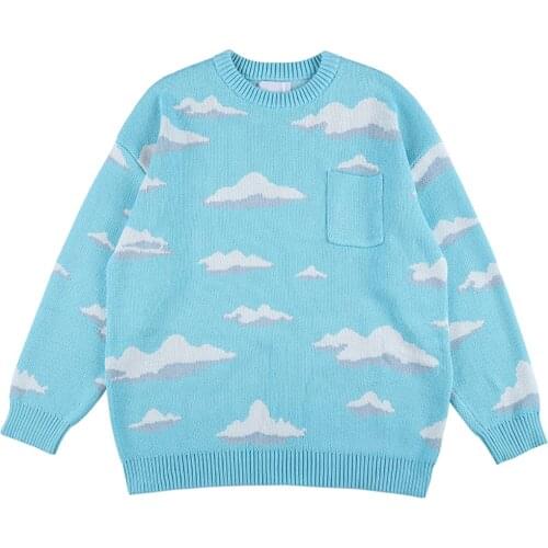 NAGRI Sweater Harajuku Hip Hop Streetwear Knitted Sweaters Men Pullover O-neck Fashion Casual Couple Sweaters