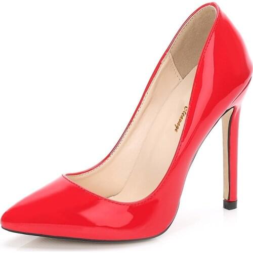 Crossdresser Stiletto Pointed Toe shoes women 11cm heel Ladies Party zapatos mujer sexy Zapatos Novia Boda Pumps Plus:35-45 46