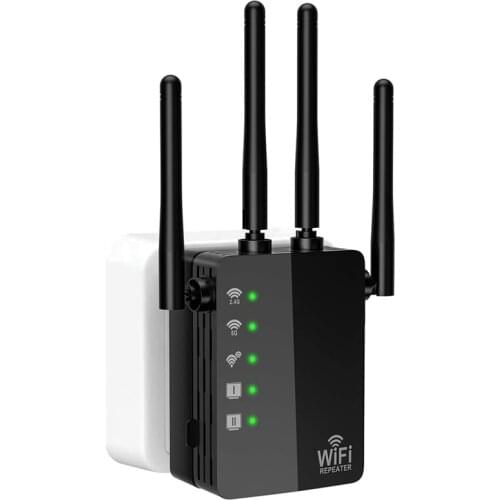 WiFi Extender 1200Mbps WiFi Booster 2.4G & 5GHz Dual Band Signal Extender 360 Degree Full Coverage WiFi Range EU Plug